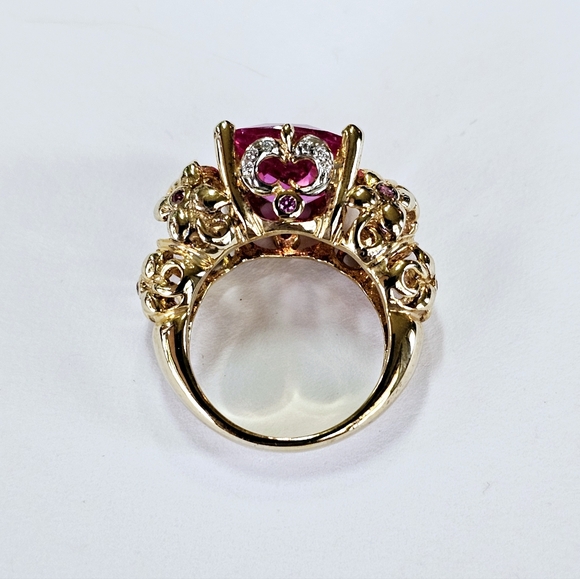 Vintage Technibond Pink Sapphire 💗 14k over Sterling Silver Sz 6! ✨️ - Picture 7 of 15